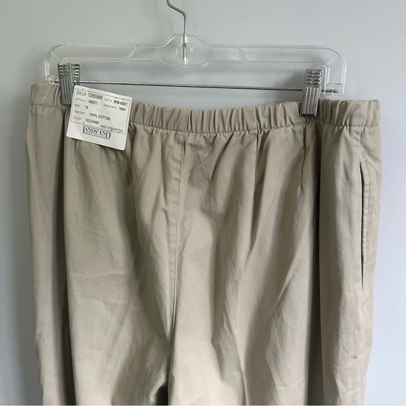 Lands End Direct Merchants Pants in Khaki Beige Size 16 | 100% Cotton, Creased - Picture 7 of 12